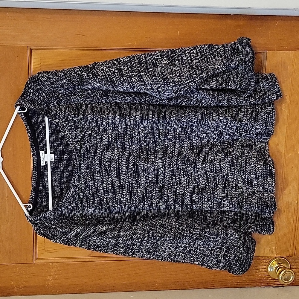 Croft & Barrow Black and Gray Crew Neck Sweater
